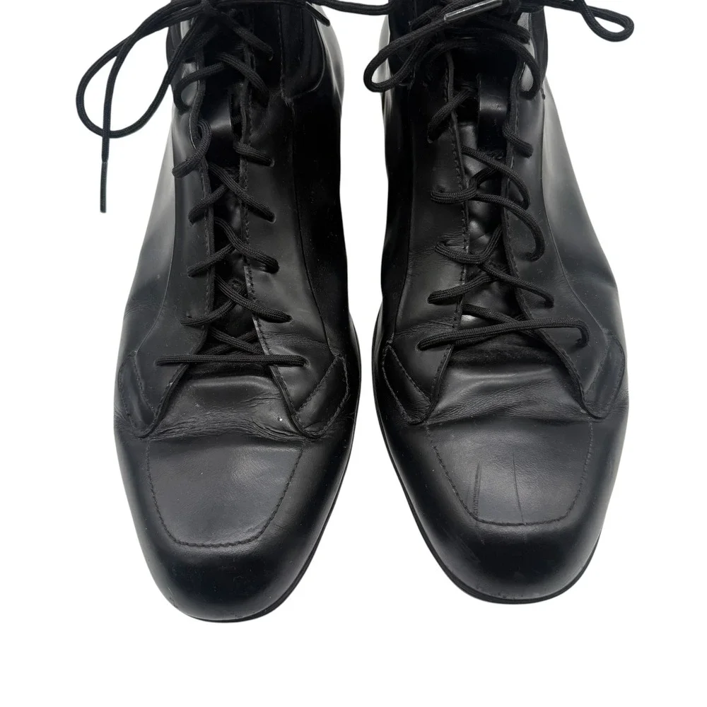 Prada Mens Black Leather High Top Boots 2T 1323 Size‎ 9